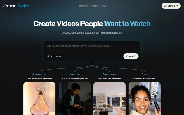 Screenshot of Framesurfer | AI Video Generator for TikTok, Reels, and Shorts