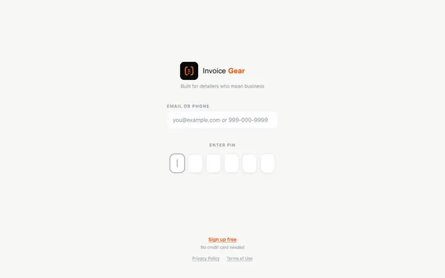Screenshot of Invoice Gear