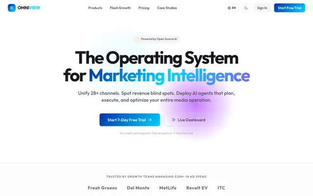 Screenshot of OmniView — Marketing Intelligence Platform