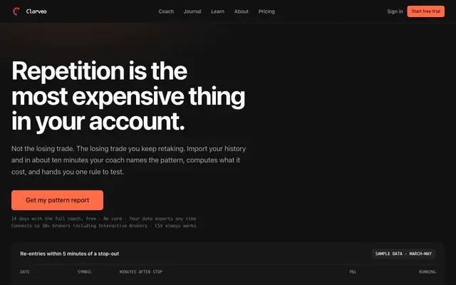 Screenshot of See the pattern costing you money | Clarveo