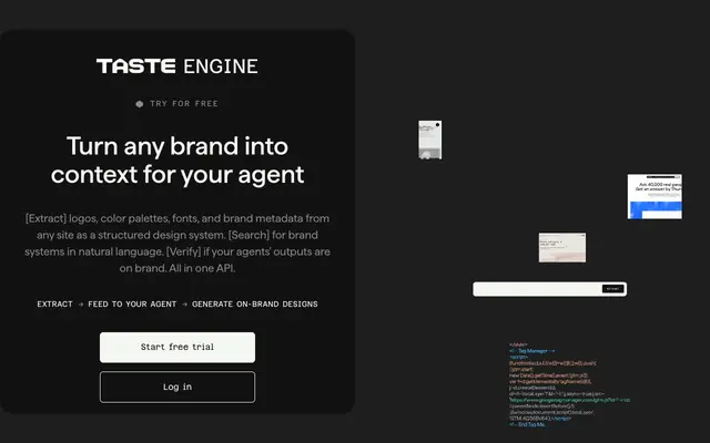 Screenshot of Taste Engine