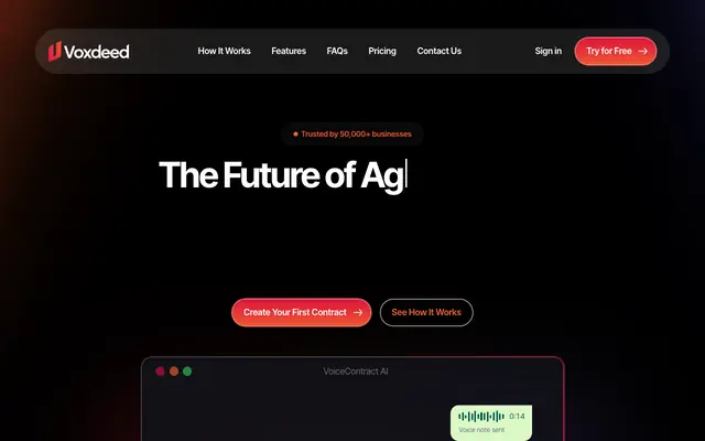 Screenshot of Voxdeed — The Future of Agreements Is Automated