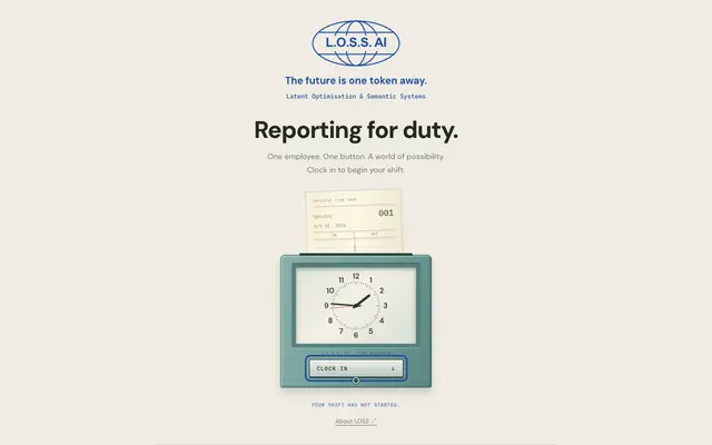 Screenshot of L.O.S.S. AI: Your work matters.