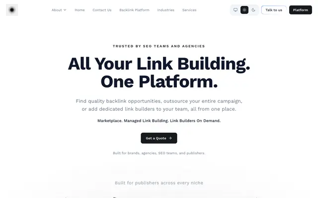 Screenshot of Linkoutpost | Link Building Marketplace