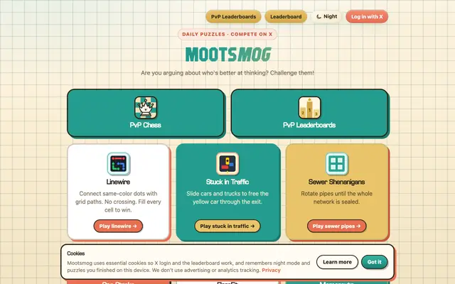 Screenshot of Mootsmog, competitive X