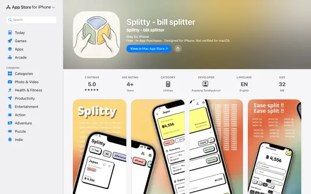 Screenshot of ‎Splitty - bill splitter App - App Store