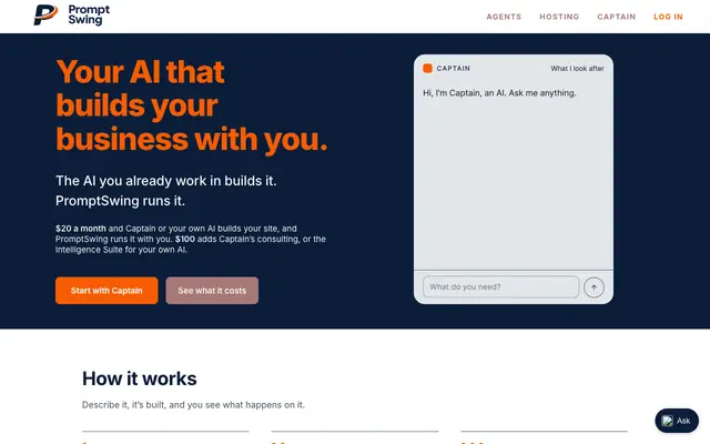 Screenshot of Ecommerce Website Hosting for AI-Built Sites — PromptSwing