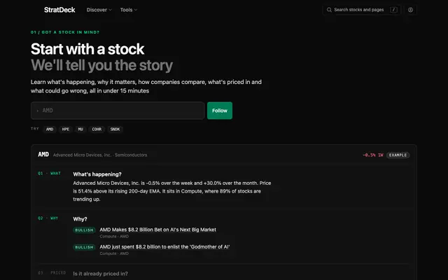 Screenshot of StratDeck: Market Intelligence