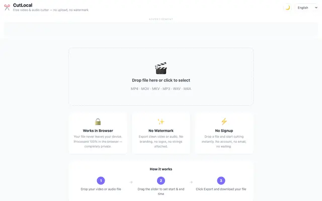 Screenshot of CutLocal