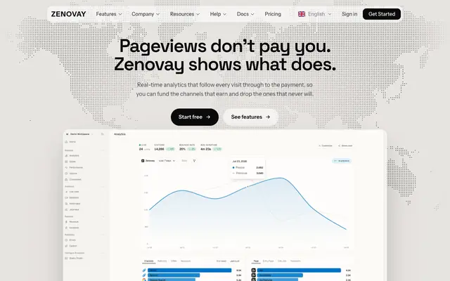 Screenshot of Zenovay — Revenue Analytics for Startups