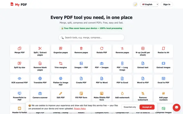 Screenshot of MyPDF