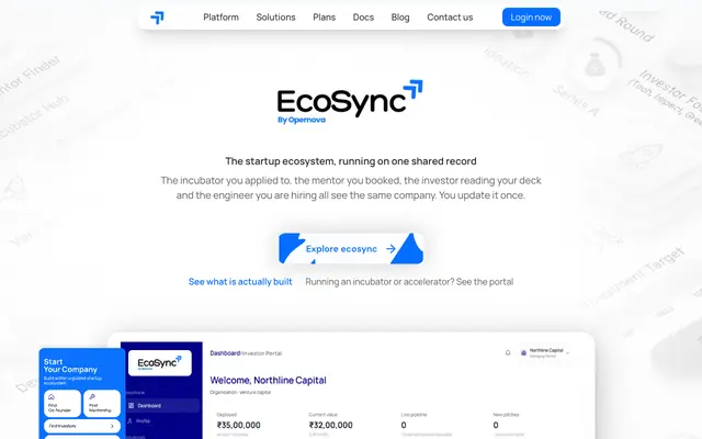 Screenshot of The Startup Ecosystem Platform | EcoSync