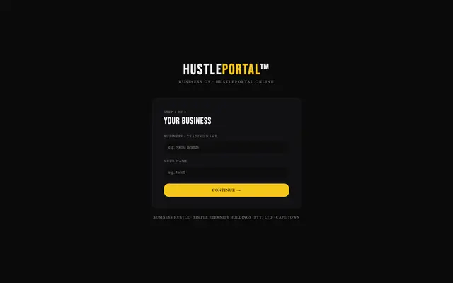 Screenshot of HustlePortal™ by Business Hustle | AI Business Tools for South African Entrepren