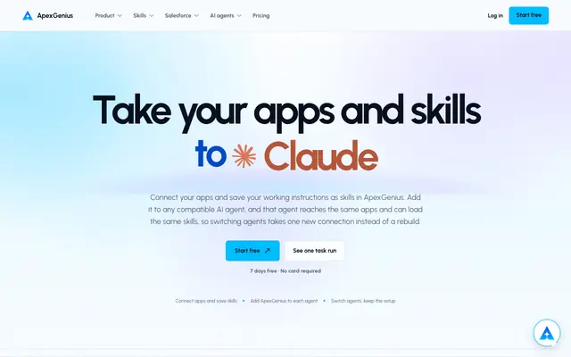 Screenshot of Help Your AI Run the Business | ApexGenius