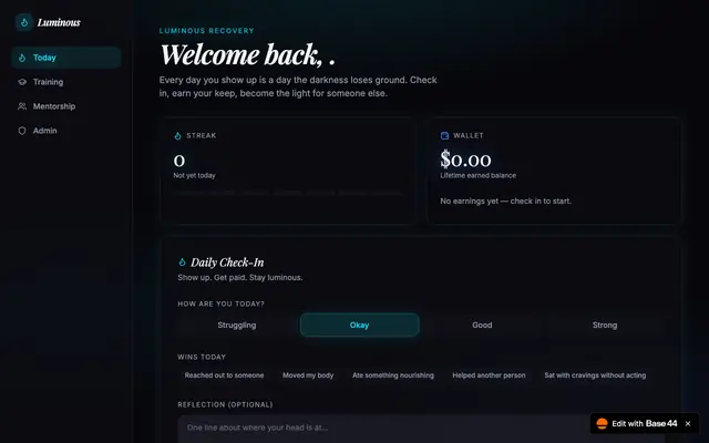 Screenshot of Luminous Recovery