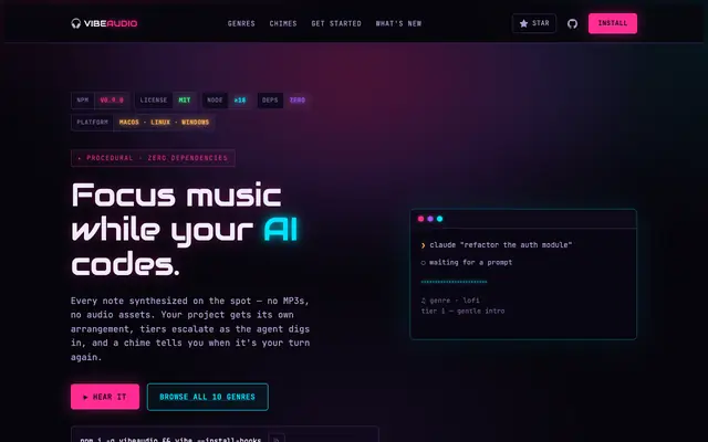 Screenshot of VibeAudio
