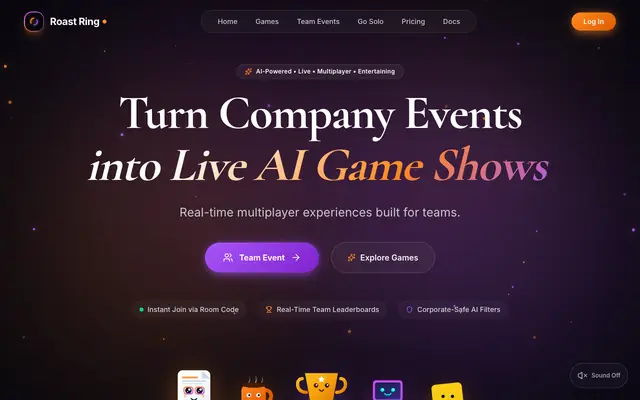 Screenshot of Roast Ring | AI-Powered Corporate Games & Team Experiences