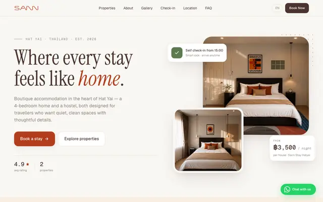Screenshot of Sann Stay