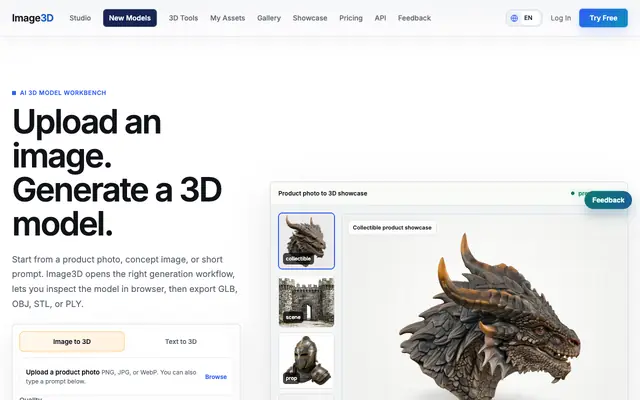 Screenshot of Image3D | Image to 3D & AI 3D Model Generator