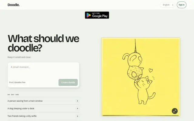 Screenshot of AI Doodle Generator – Simple Drawings to Copy | Doodle