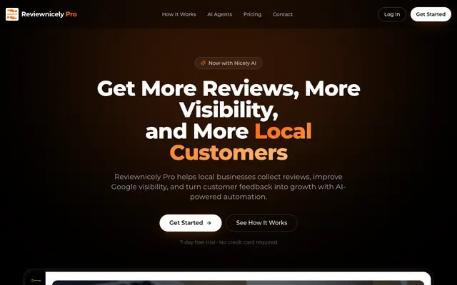 Screenshot of AI Powered Review Management Software - Reviewnicely Pro