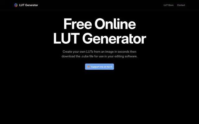 Screenshot of LUT Generator | Free Online LUT Creator