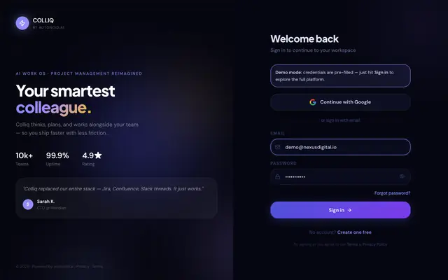 Screenshot of Colliq — AI Work OS