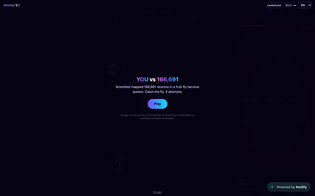 Screenshot of YOU vs 166,691 — Beat the Fly Brain