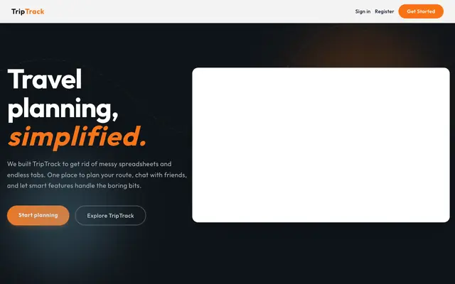 Screenshot of TripTrack | Travel Planning Made Simple