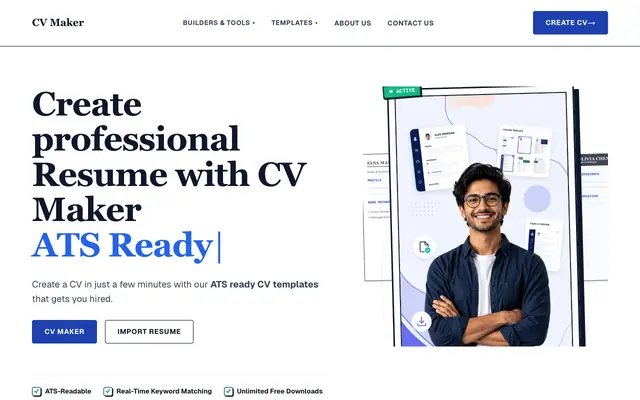 Screenshot of Online CV Maker: Create Professional ATS-Friendly Resume (Download Free)