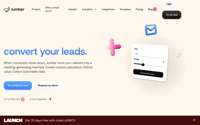 Screenshot of Start creating smart forms - Jumber