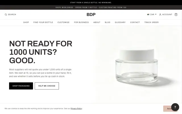 Screenshot of Custom Cosmetic Packaging | From 10 Units | Be Different Packaging