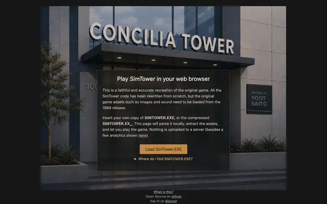 Screenshot of ConciliaTower - Play SimTower in the browser