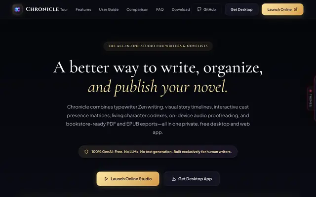 Screenshot of Chronicle — The Best Tool for Writers | All-in-One Authoring & Publishing Studio
