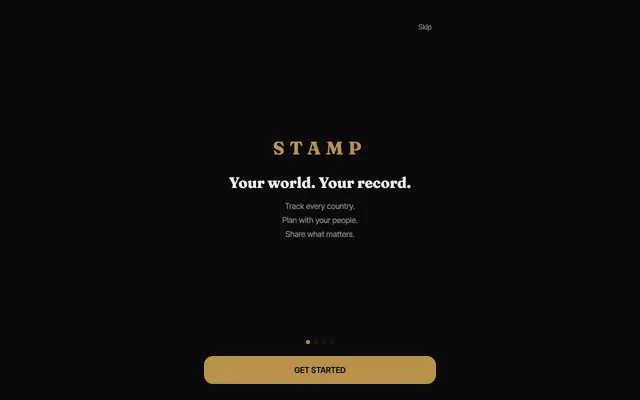 Screenshot of STAMP — Your world. Your record.