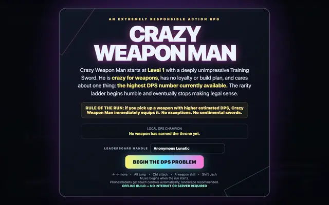Screenshot of Crazy Weapon Man