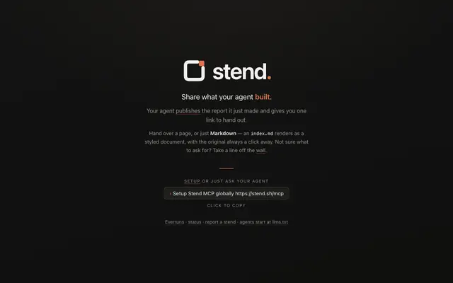Screenshot of stend — share what your agent made