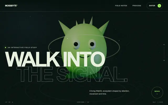 Screenshot of Mossbyte — Walk Into the Signal