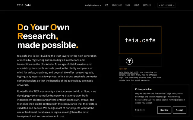 Screenshot of teia.cafe