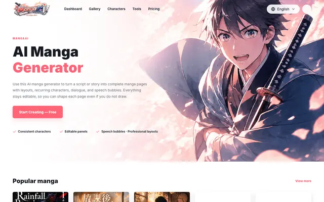 Screenshot of mangaai.me
