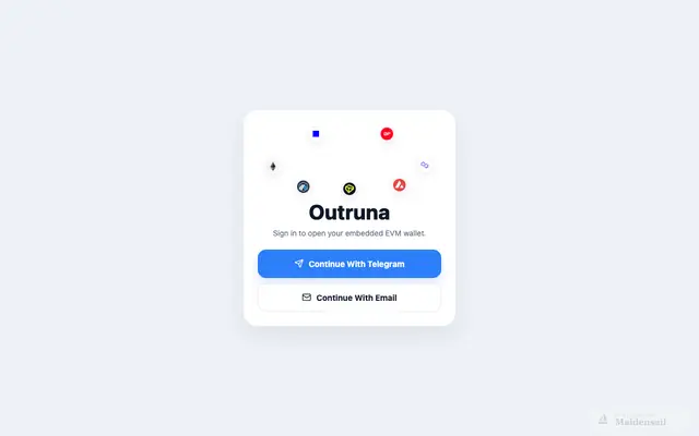Screenshot of Outruna - Secure crypto, made effortless with Telegram or email