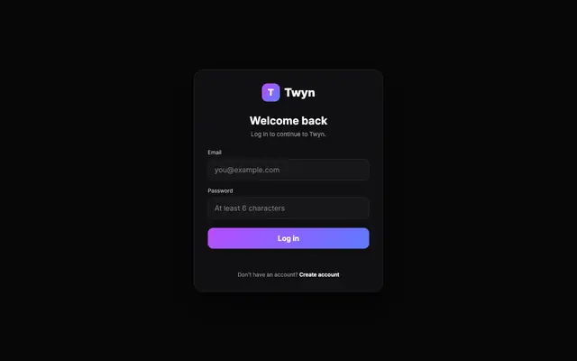 Screenshot of Twyn — Social, Reimagined