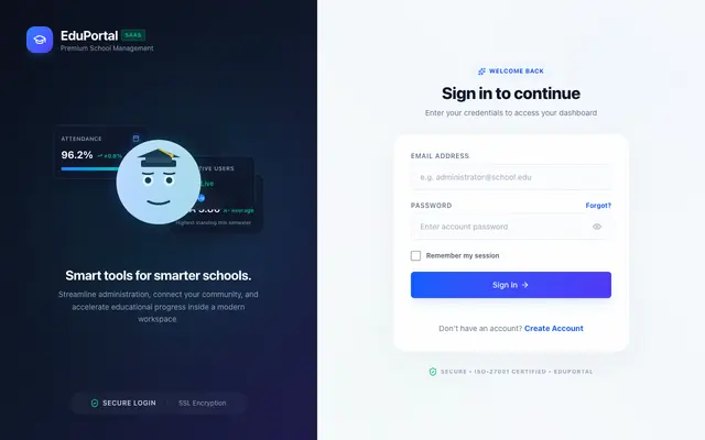 Screenshot of EduPortal - School Management System
