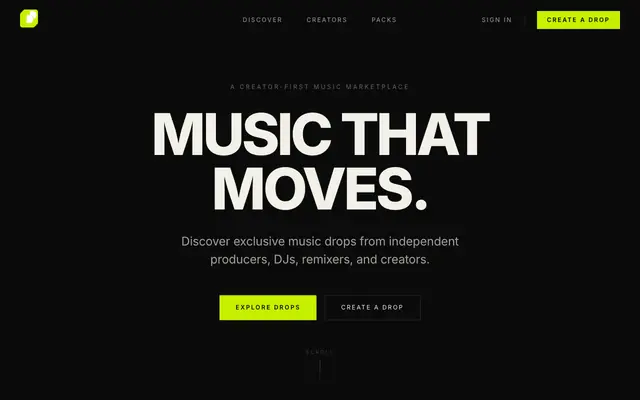 Screenshot of Drop District — Music That Moves.