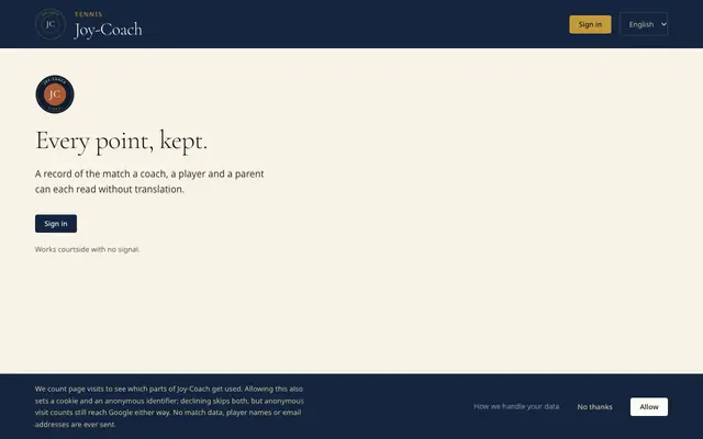 Screenshot of Joy-Coach