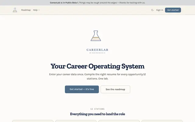 Screenshot of CareerLab