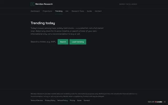 Screenshot of Trending Today — Meridian Research