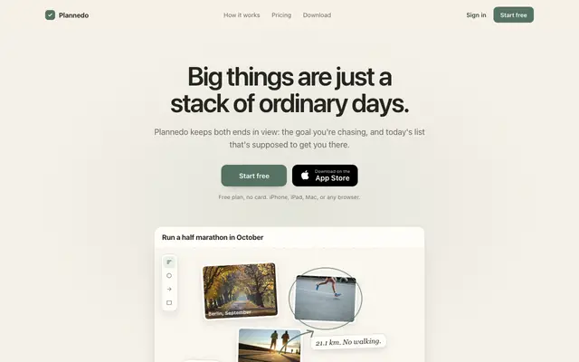 Screenshot of Plannedo: Daily Planner for Tasks, Habits & Goals