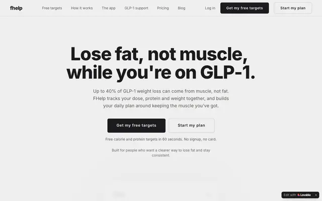 Screenshot of fhelp - Lose fat with a simple daily plan