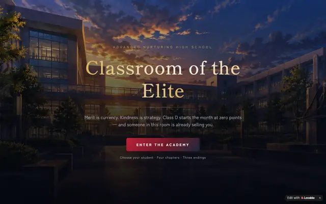 Screenshot of Classroom of the Elite — Visual Novel Game
